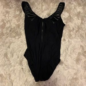 XS Sexy One-Piece Black Aqua Green Bathing Suit